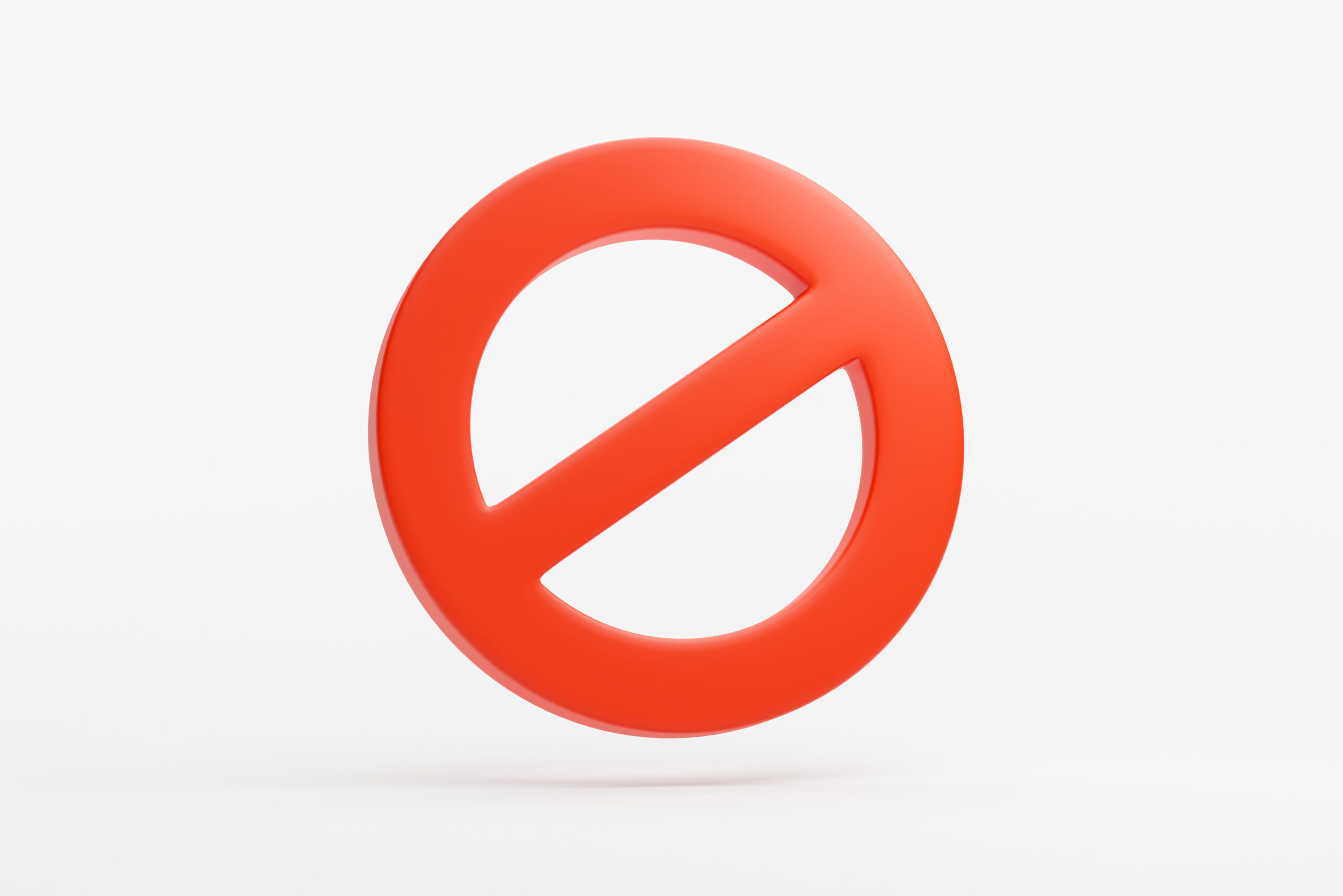 Red prohibited sign no icon warning or stop symbol safety danger