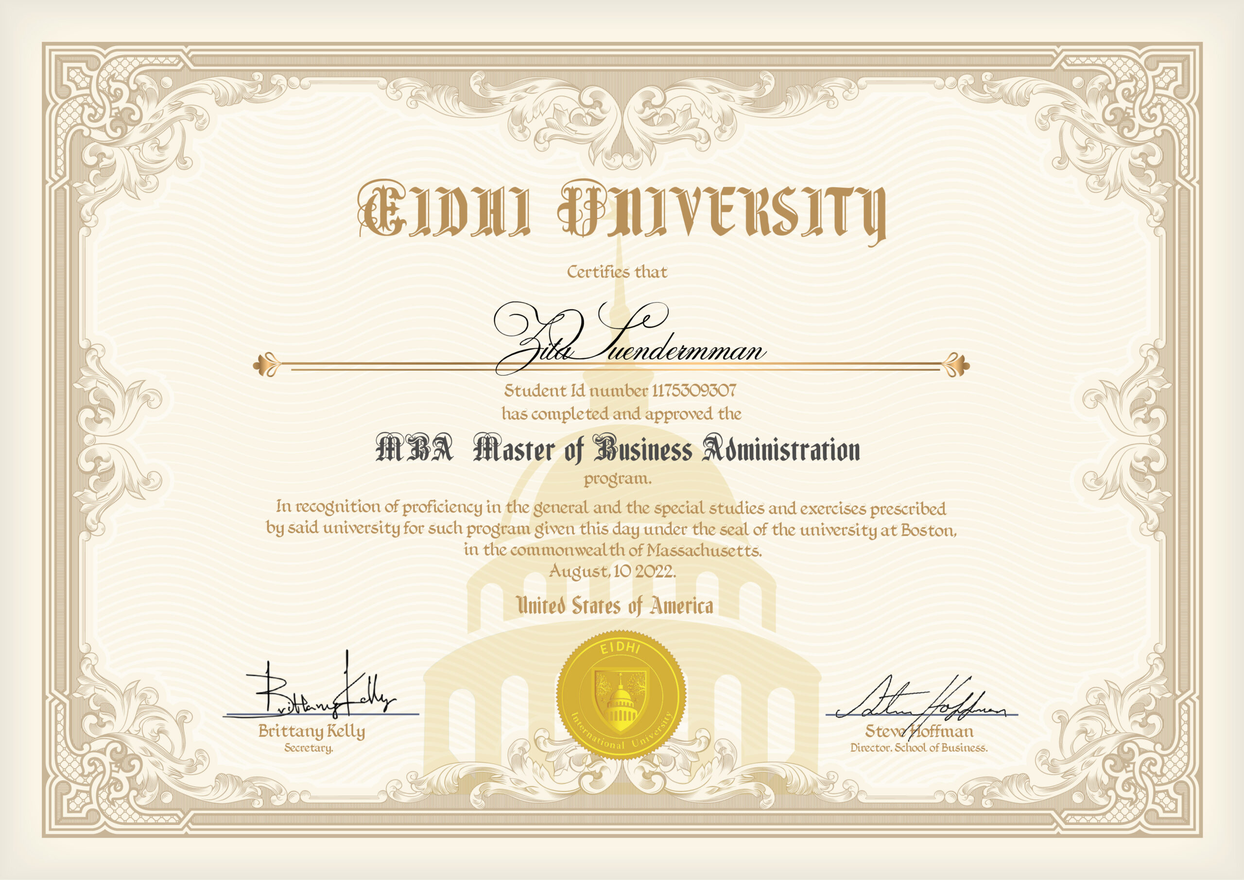 1.- Master of Business Administration-Certificate-01