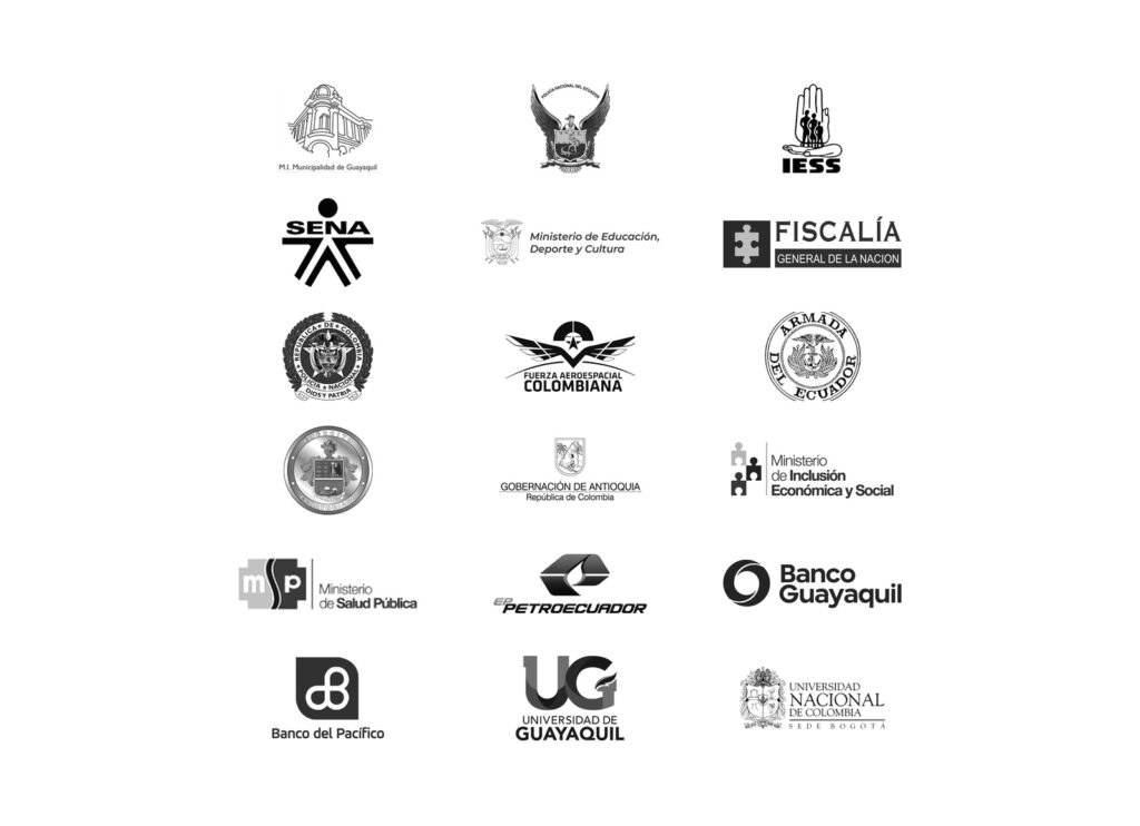 Organizaciones donde trabajan estudiantes y egresados de EIDHI: Municipalidad de Guayaquil, Policía Nacional del Ecuador, IESS, SENA, Ministerio de Educación, Deporte y Cultura, Fiscalía General de la Nación, Policía Nacional de Colombia, Fuerza Aeroespacial Colombiana, Armada del Ecuador, Ejército Ecuatoriano, Gobernación de Antioquia, Ministerio de Inclusión Económica y Social, Ministerio de Salud Pública, EP Petroecuador, Banco Guayaquil, Banco del Pacífico, Universidad de Guayaquil y Universidad Nacional de Colombia